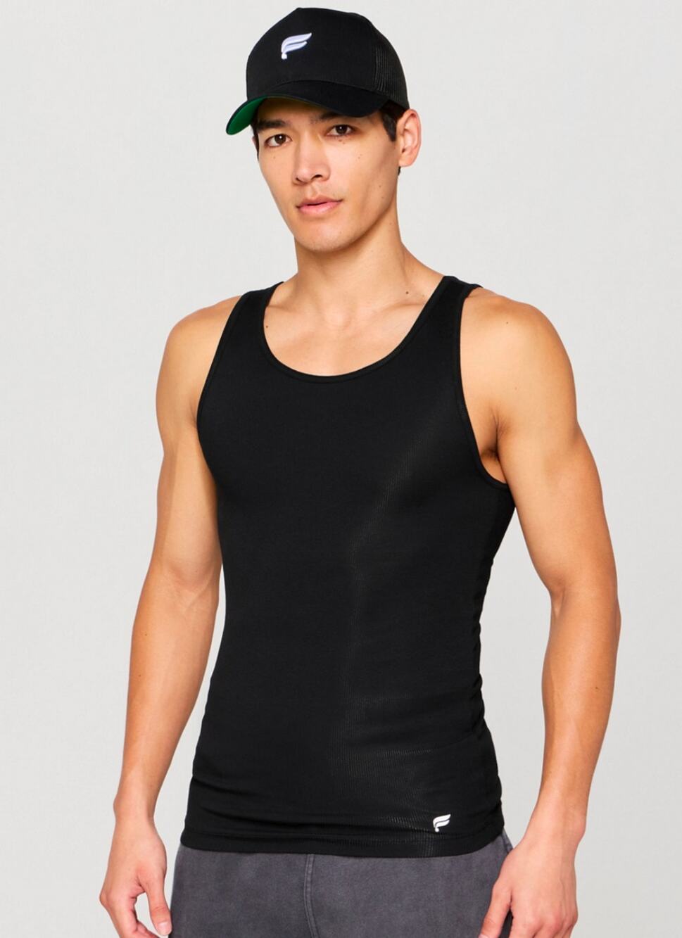 Fabletics The 24-7 Black Ribbed Tank 2XL